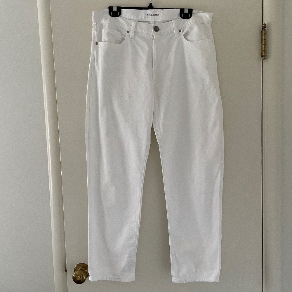 Banana Republic White Jeans Boyfriend Fit Size 29